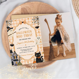 Süßes Spooktacular Halloween-Geburtstagsfeier-Foto Einladung