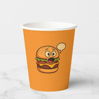 " Süßes sprechendes Hamburger-Design Pappbecher