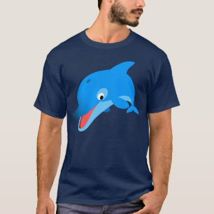Süßes Springendes Cartoon-Delfin-T-Shirt T-Shirt