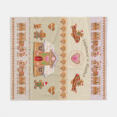 Süßes Sprinkles Lebkuchengebäck und Dampfzüge Fleecedecke (Vorderseite (Horizontal))