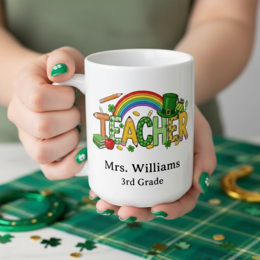 Süßes St. Patrick’s Day-Geschenk für Lehrer: Glück Kaffeetasse