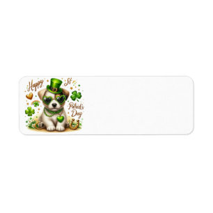 Süßes St. Patrick's Day-Hunde-Rücksendeetikett