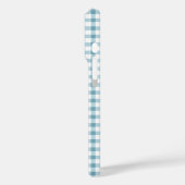 Süßes staubiges blaues Gingham-Muster Case-Mate iPhone Hülle (Rückseite / Links)