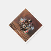 Süßes Steampunk-Design Serviette (Ecke)