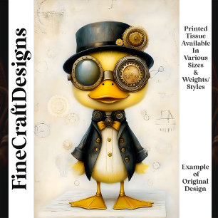 Süßes Steampunk Entlein in Kleidung K8 Decoupage Seidenpapier
