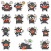 Süßes Stier-Emoji-Sticker-Pack-Set Aufkleber (Vorderseite)