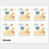 süßes Strand-Clipart-Bundle Quadratischer Aufkleber (Blatt)