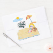 süßes Strand-Clipart-Bundle Quadratischer Aufkleber (Umschlag)