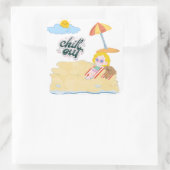 süßes Strand-Clipart-Bundle Quadratischer Aufkleber (Tasche)