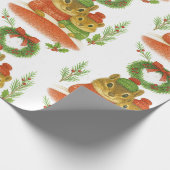 Süßes Streifenhörnchen mit Kiefern-Weihnachten Geschenkpapier (Ecke)