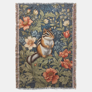 Süßes Streifenhörnchen William Morris inspiriertes Decke