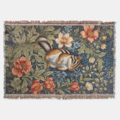 Süßes Streifenhörnchen William Morris inspiriertes Decke (Vorderseite)
