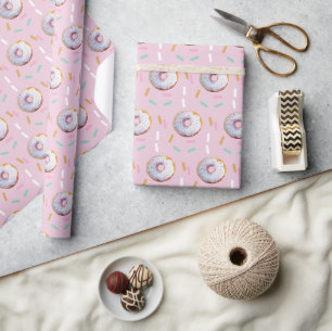 Süßes Streusel-Donut-Wasserfarbenmuster Geschenkpapier