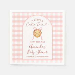 Süßes Stück Pastellrosa Schleife Gingham Herbst-Ba Serviette