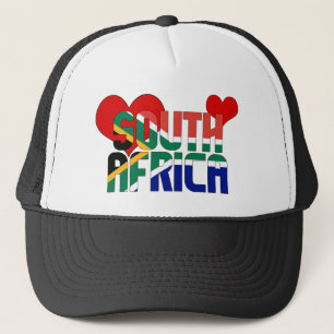 Süßes Südafrika-Flagge-Herzen Patriotisch Truckerkappe