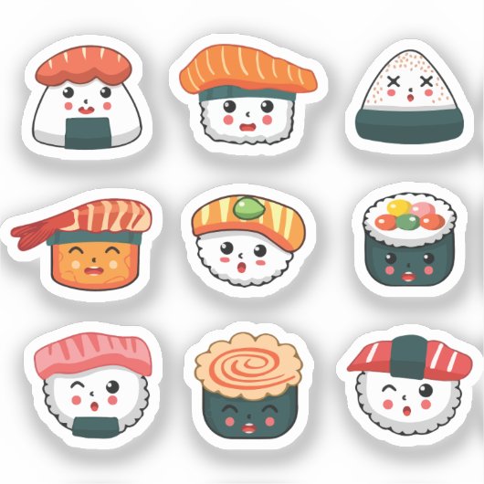 Süßes Sushi Aufkleber (Vorderseite)