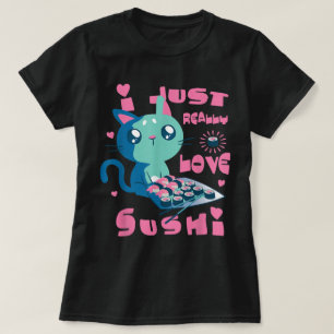 Süßes Sushi-Katze Kawaii Sushi-Liebhaber-Design T-Shirt