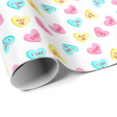 Süßes Süßes Herz mit Worten Valentinstag Geschenkpapier (Rolleneckpunkt)