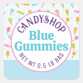 Süßes Süßwarenladen Ice Creme Blue Aufkleber