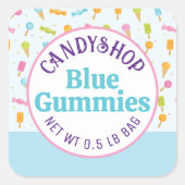 Süßes Süßwarenladen Ice Creme Blue Aufkleber (Vorderseite)