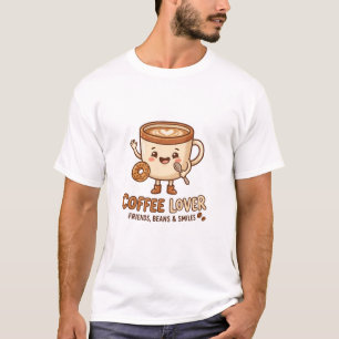 Süßes T-Shirt für Kaffeeliebhaber Lachende Tasse