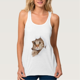 Süßes T-Shirt mit spähender Katze  Tank Top