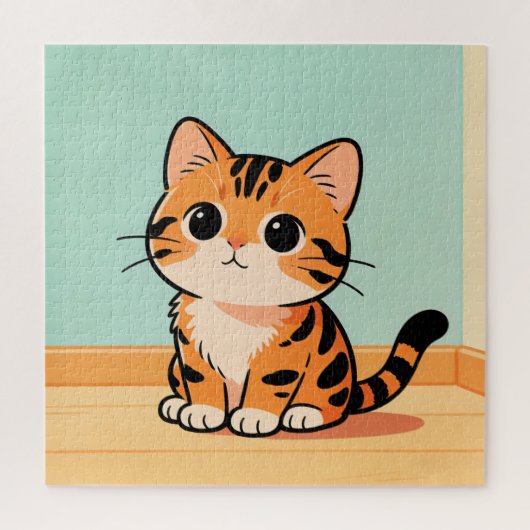 Süßes Tabby-Kätzchen-Puzzle Puzzle (Vertikal)