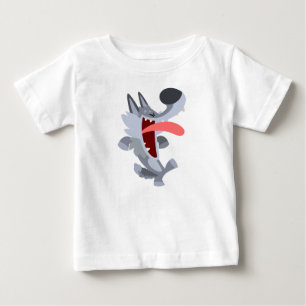 Süßes Tanzendes Cartoon-Wolf-Baby-T-Shirt Baby T-shirt