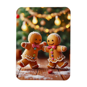 Süßes tanzendes Ingwerbrot-Paar Weihnachten Ferien Magnet