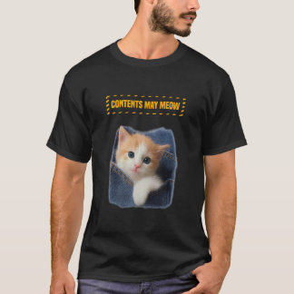 Süßes Taschenkätzchen, Lustige Katzenliebhaber Gra T-Shirt