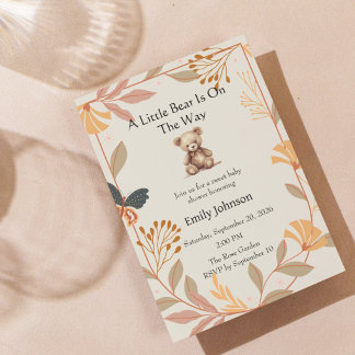 Süßes Teddybär-Baby-Shower-Einladung Einladung