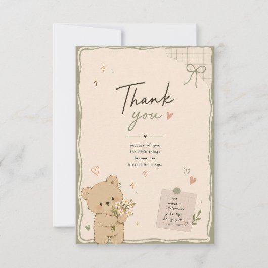 Süßes Teddybär-Dankeschön-Karte (Vorderseite)