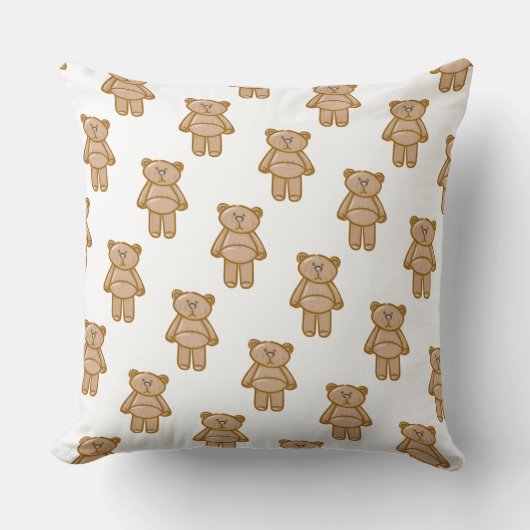 Süßes Teddybär-Muster Kissen (Vorderseite)