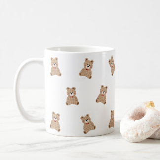 Süßes Teddybär-Muster-Tasse – Ästhetisches gemütli Kaffeetasse