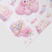 Süßes Teddybär-Mutter-Clipart-Bundle | Pastell-Was Seidenpapier (Detail)