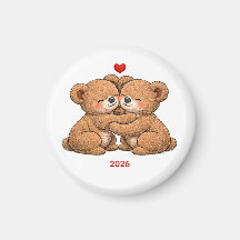 Süßes Teddybär-Paar verliebt – Stickerei-Stil