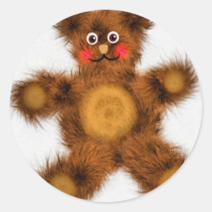 Süßes Teddybär Spielzeug Kinder Baby Shower Runder Aufkleber