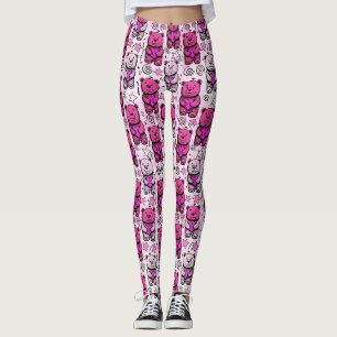 Süßes Teddybär-Valentinstag-Muster Leggings