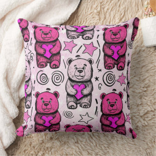 Süßes Teddybär-Valentinstagsmuster Kissen