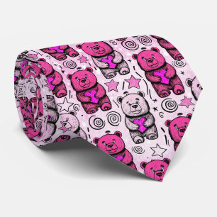 Süßes Teddybär-Valentinstagsmuster Krawatte