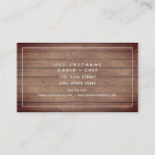 Süßes Tee Südliches Restaurant Koch Visitenkarte (Rückseite)