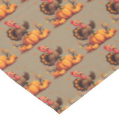 Süßes Thanksgiving-Truthahn-Herbst-Kürbisszene Tischdecke (Schrägansicht)