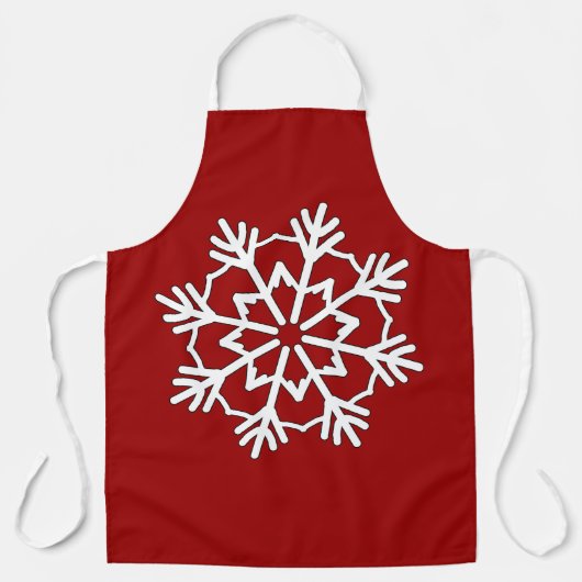 Süßes tiefrotes Schneeflockendesign Schürze (Vorderseite)