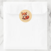 Süßes Tier Liebe Fuchs anpassbar Runder Aufkleber (Tasche)