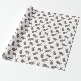 Süßes Tier Osterhase mit Blumen Baby Junge Geschenkpapier