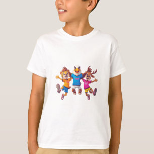Süßes Tier Sportteam Maskottchen Cartoon-Design T-Shirt