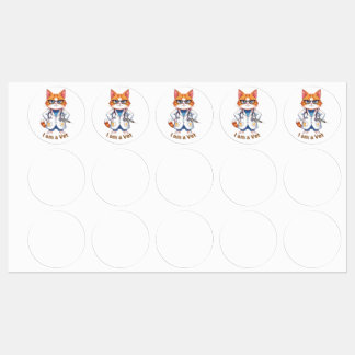 Süßes Tierarztkatze "Ich bin ein Tierarzt" Design Etiketten