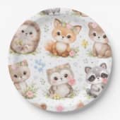 Süßes Tiermuster Pappteller (Vorderseite)
