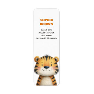 Süßes Tigerbaby-Wasserfarben-Wildlife-Rücksendeadr