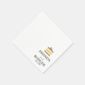 Süßes Torten-Logo Hochzeit  Serviette (Ecke)